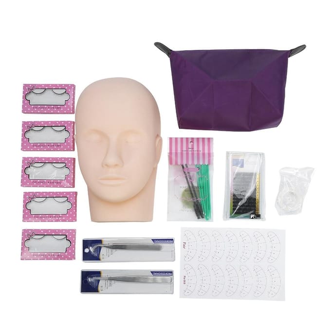 Professioneel Oefenhoofd Model voor Eyelash Extension Oefenkit Tool Voor Beginner wit