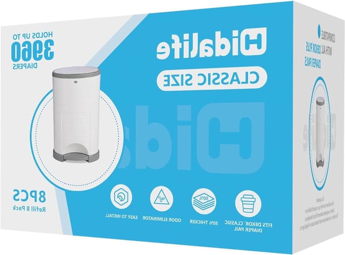 HIDALIFE Refills compatible with Dekor Classic Diaper Pails, Disposable Diaper Garbage Bags, Extra Thick Diaper Bucket Refill Liners, Hold up to 3960 Diapers (8 Pack)