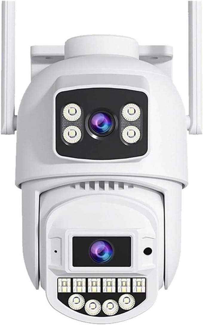 Beveiligingscamera - Wifi Camera - Buiten Bewaken - Drie Lenzen - 8MP 4K - Wit