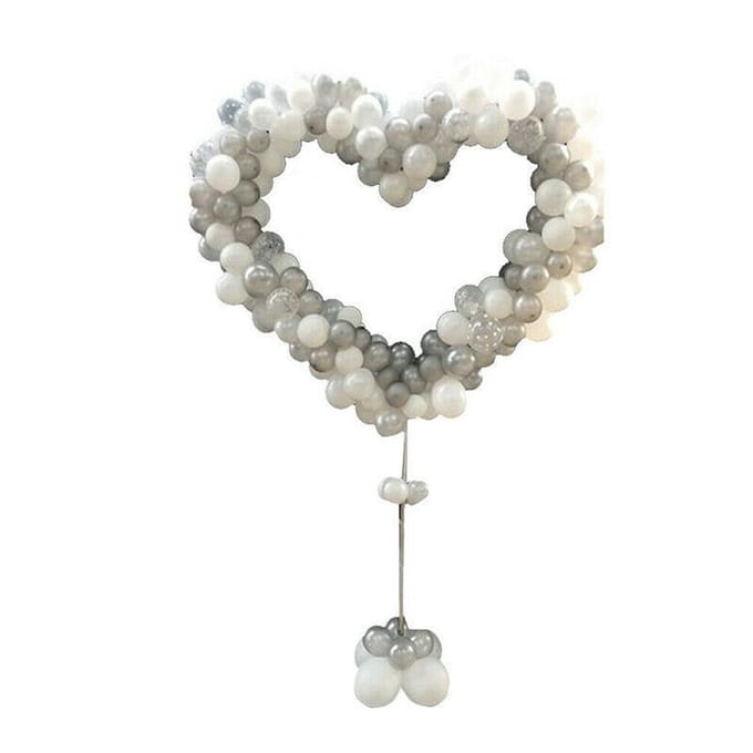 Ensemble Arche Colonne Ballons Amour Cadre Ballons Cœur Support Colonne Décoration Pour Mariage gray