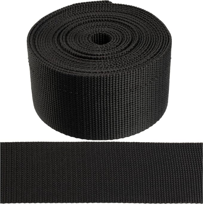 Polyamide Band - Webbing Stof - Klus Projecten - Hoge Slijtvastheid - 4 Meter 50mm - Zwart