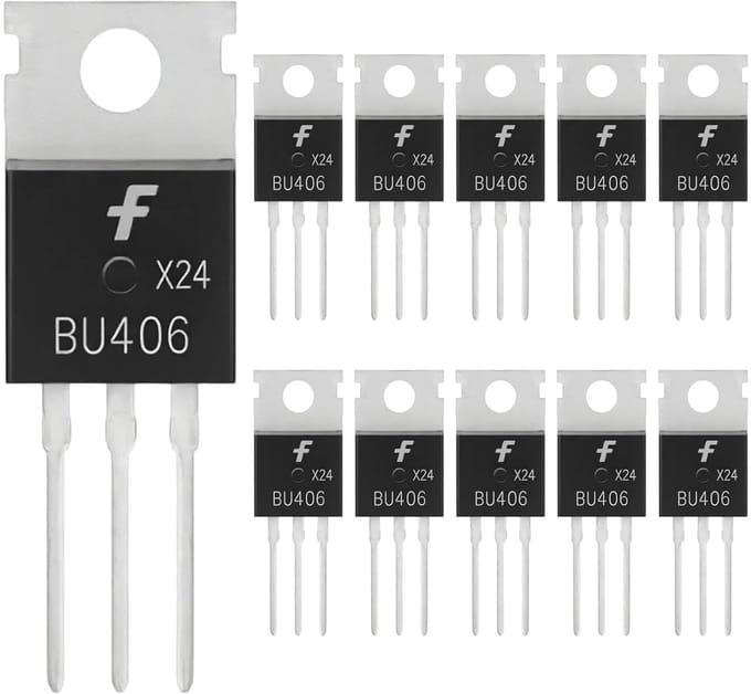 NPN Transistors - Schakeltransistoren BU406 - Prototypes Bouwen - TO-220 Behuizing - 200V 7A - Metaal