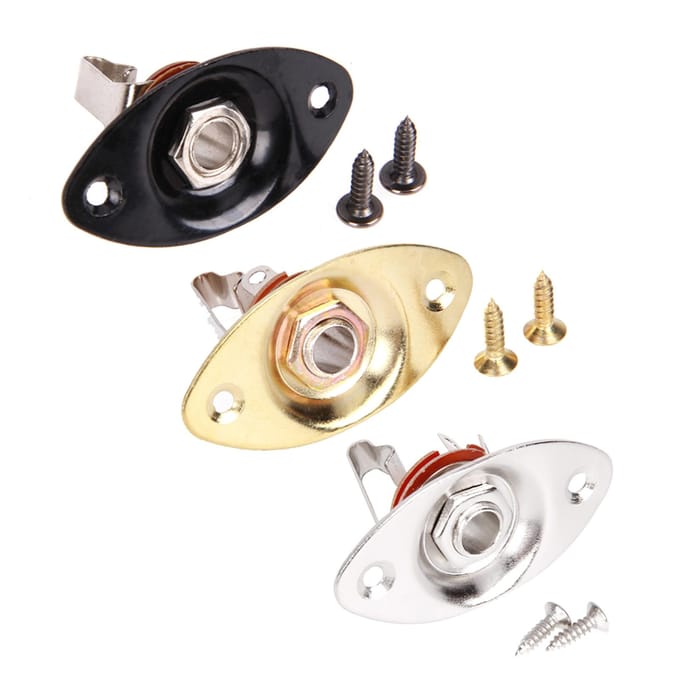 6,35 mm elektrische gitaar/bas Ovale pick-up jack Poratble goud