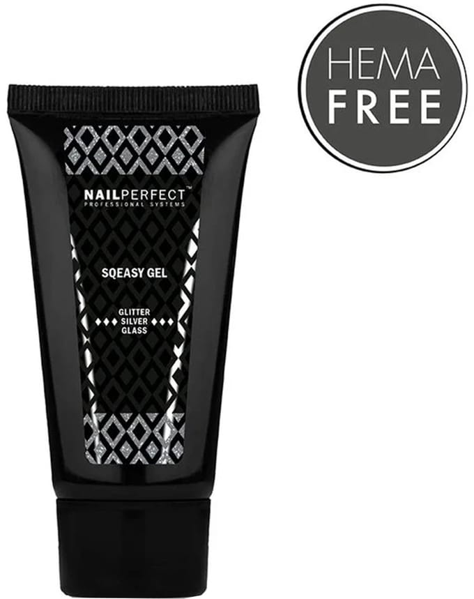 NailPerfect Sqeasy Gel Glitter Silver Glass 60gr