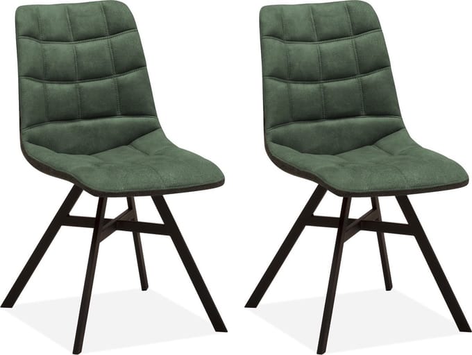 Eetkamerstoel Nynke - Mosgroen (set van 2 stoelen)