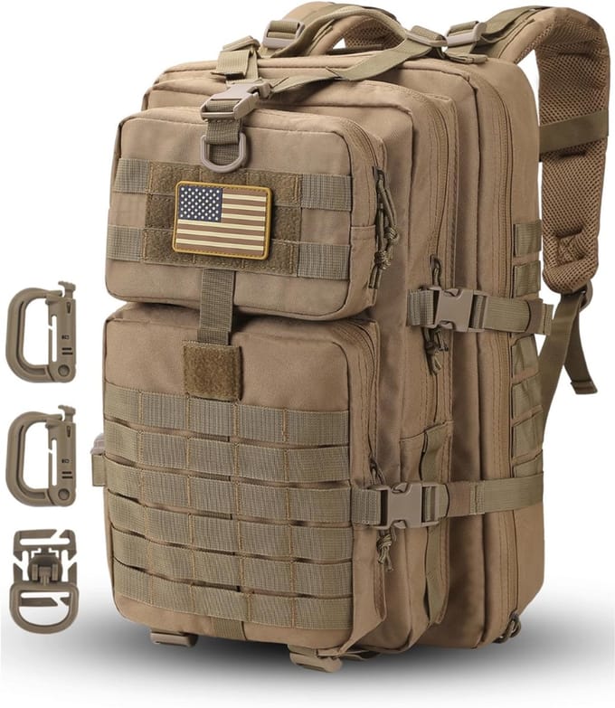 VH Supplies®Tactical Backpack - Militaire Rugzak - Leger Rugzak - 40L - Coyote