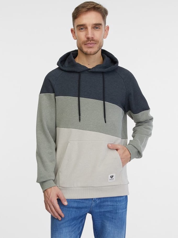 Ragwear Trui Triso grijs streep + capuchon - maat S