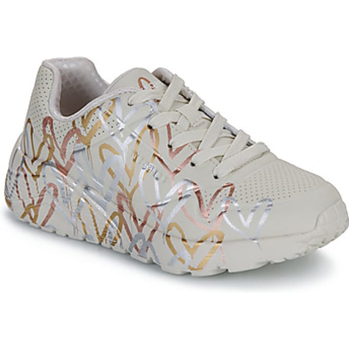 Skechers Uno Lite - Metallic Love Meisjes Sneakers - Cr�me/Multicolour