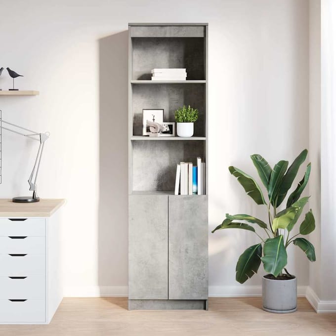 vidaXL - Highboard - 50x35x180 - cm - spaanplaat - betongrijs