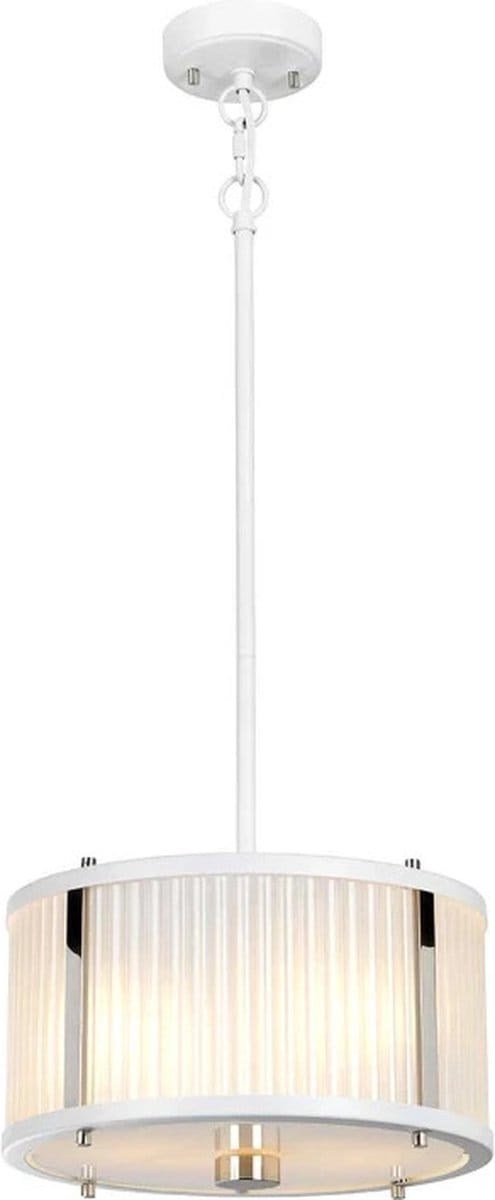 Elstead Lighting LED Hanglamp Corona | 2X E27 Max 60W | Dimbaar | White Satin Painted/ Polished Nickel