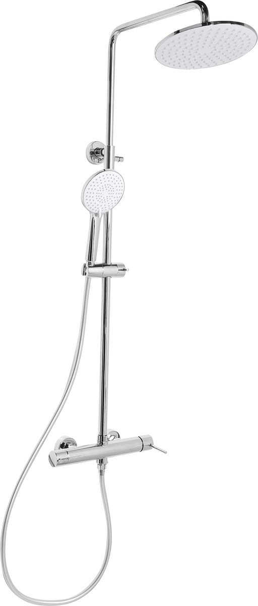 PUYEHUE - Douchemengkraan set met regendouche - Zilver - Messing