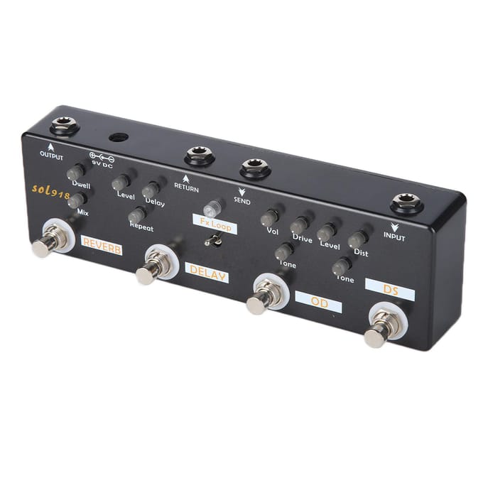 Gitaar Effectpedaal 5 Modi Reverb Delay Fx LOOP Distortion Overdrive Gitaar Stemaccessoires gray