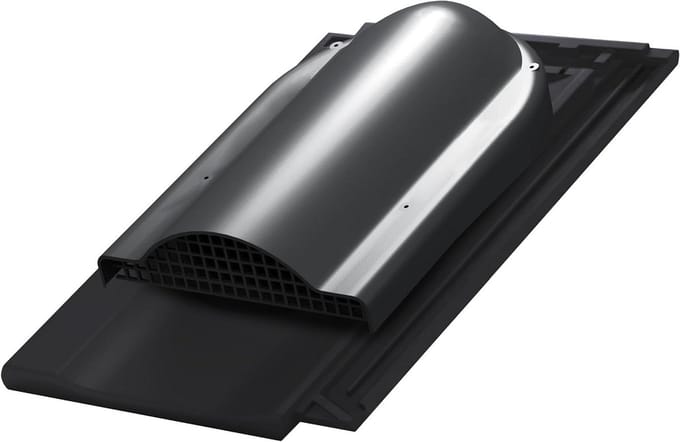 Platte ventilatietegel - Ontluchtingspan Dakventilator - Dak Ventilatie - Efficiënte Vochtafvoer - Creaton Koda - Zwart
