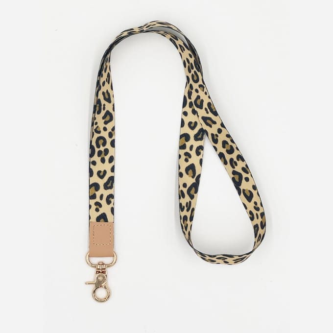 DW4Trading Sleutelkoord Panter Goud Bruin 48 cm- Sleutelhanger - Keycord - Lanyard