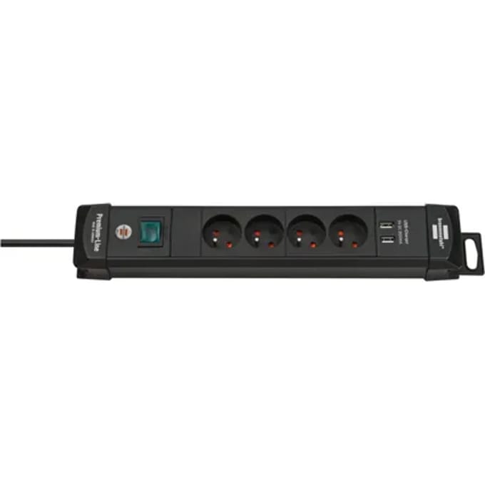 Brennenstuhl Stekkerdoos Premium-line 4-voudig Met Usb (type A) Zwart 1,8 Meter