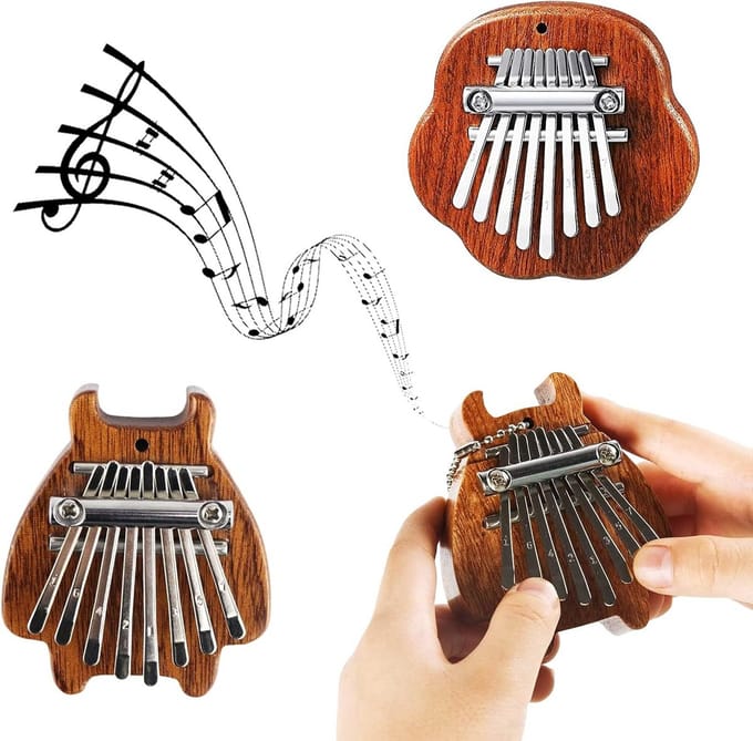 Set van 2 Houten Duimpiano's (Kalimba) met 8 Toetsen voor Beginners en Kinderen