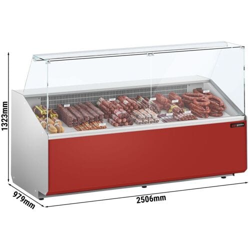 GGM Gastro Kühltheke - 2500mm - Frontblende Dunkelrot
