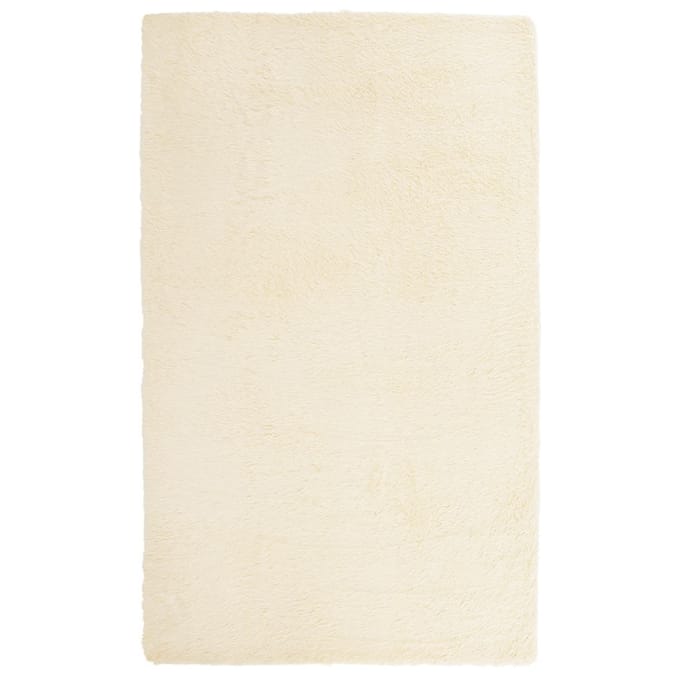 vidaXL - Hoogpolig - vloerkleed - NAVARRA - 80x150 - cm - polyester - crèmekleurig