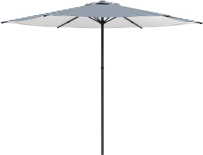 vidaXL - Tuinparasol - Rechthoekig - 3 - x - 3 - m - Polyester - Blauw - en - Wit