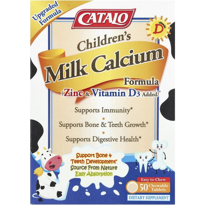 CATALO, infant milk calcium formula, zinc and vitamin D, 50 chewable tablets