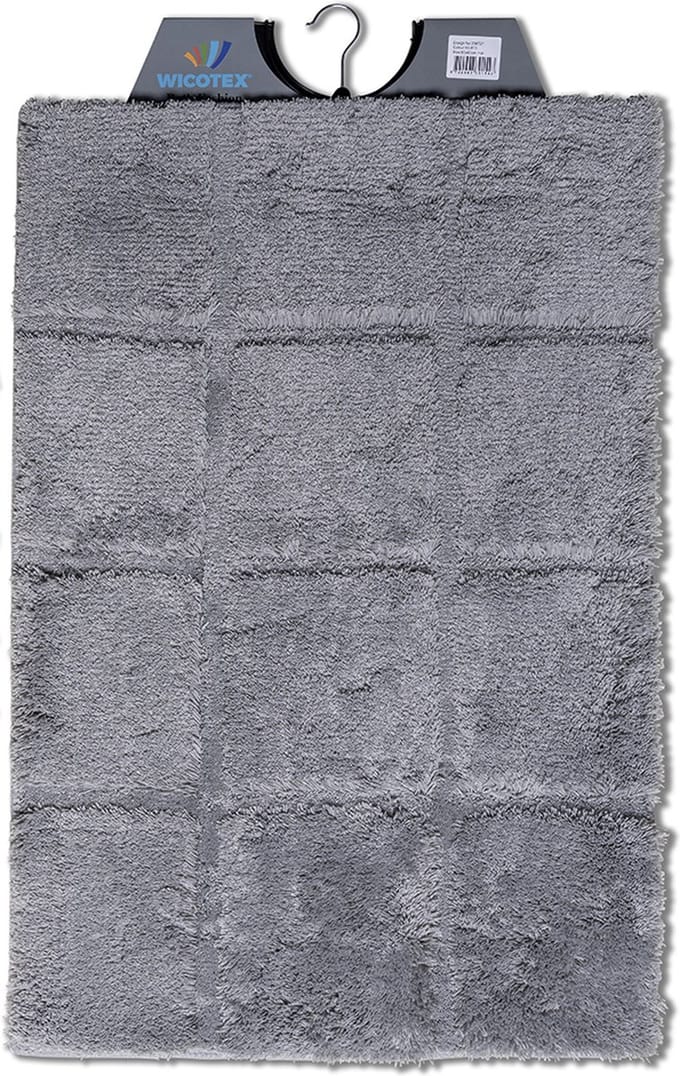 Wicotex - Badmat ruit Grijs - Badmat - Antislip onderkant - Afmeting 60x90cm