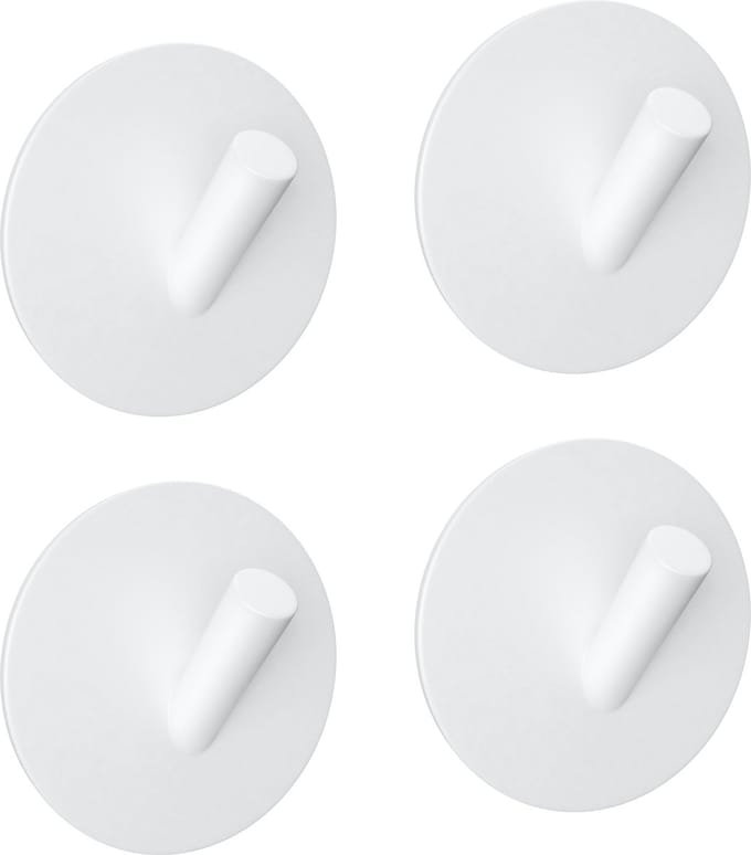 EAVY - Set van 4 Zelfklevende handdoekhaakjes RVS - handdoekhouder - wandhaak - plakhaak - WIT
