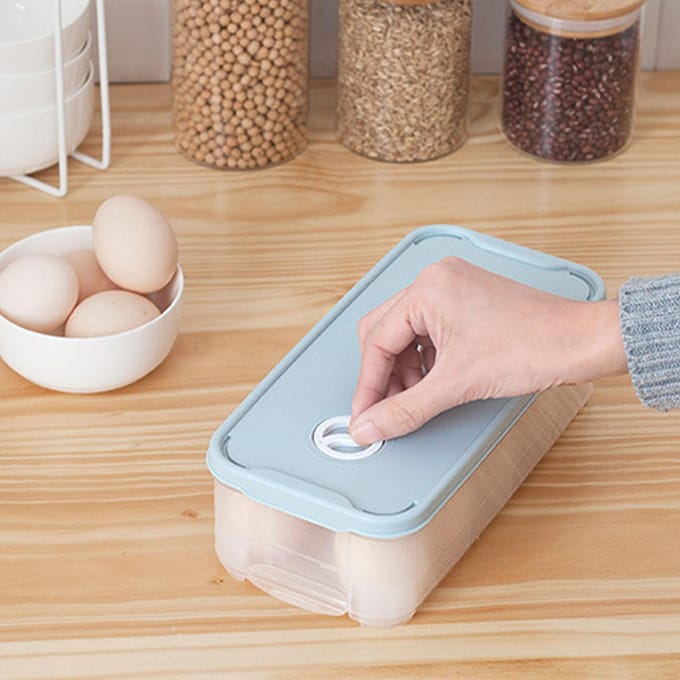 Eierdoos Plastic Verdikt Vershoud Eieropbergcontainer voor Koelkast Koelkast Keuken white
