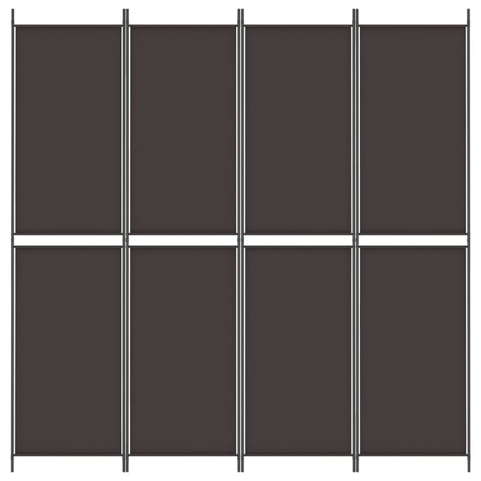 vidaXL - Kamerscherm - met - 4 - panelen - 200x220 - cm - stof - bruin