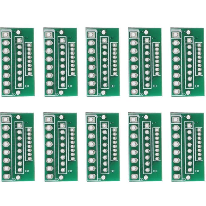 10 stuks 1.27MM 2.0MM 2.54MM 8 Pin 3 Rijen 24 Gaten Adapterbord voor Draadloze Modules