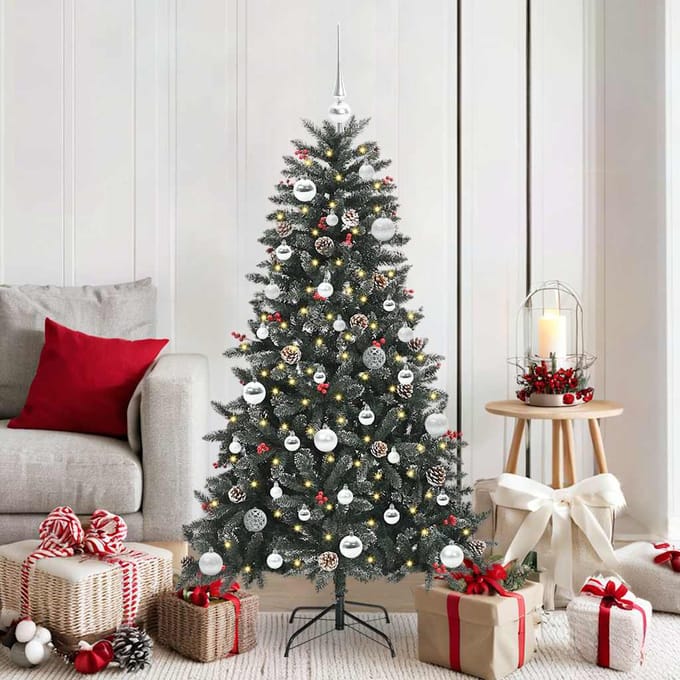 vidaXL - Kunstkerstboom - Groen - 150 - cm - PVC - en - Plastic - en - Staal