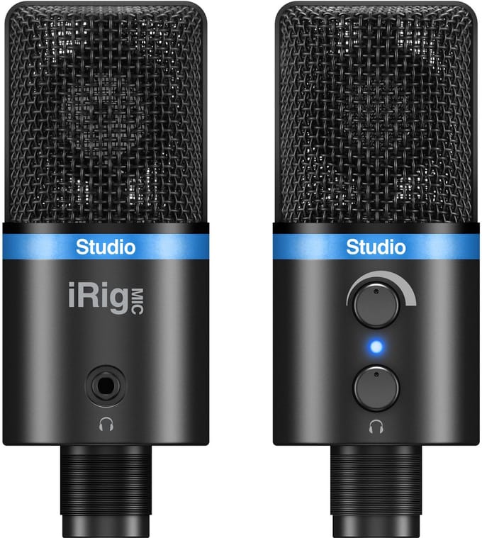 IK Multimedia IP-IRIG-MICSTDBLA-IN microfoon Zwart, Blauw Microfoon voor studio's