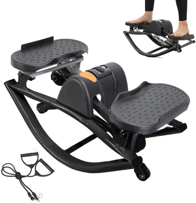 Compacte Stepper - Hometrainer - Cardio Training - Stille Hydraulische Technologie - 50x25x25cm - Zwart