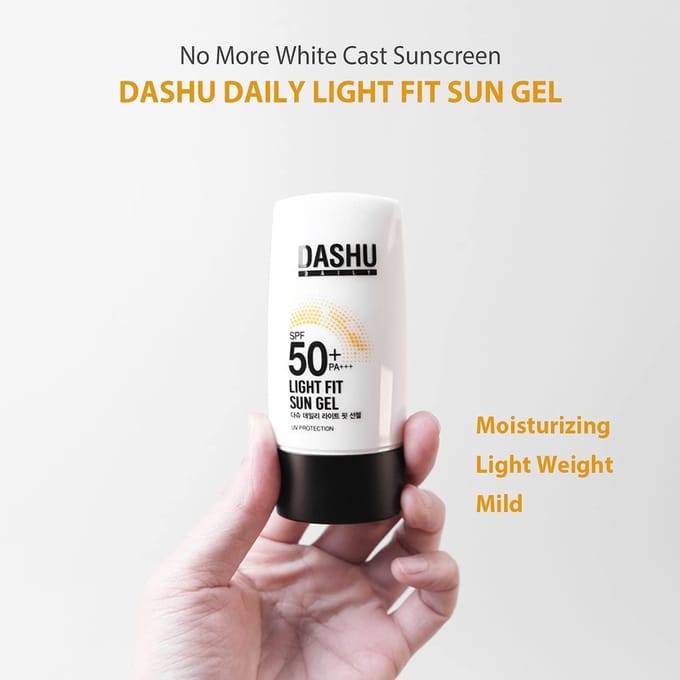 [DASHU] Daily Light Fit Sun Gel SPF 50+ PA++++ 50ml white