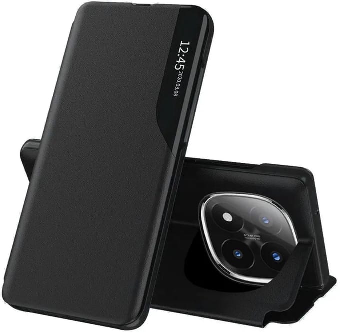 Hoesje geschikt voor Xiaomi Redmi Note 14 Pro Plus - Techsuit eFold Book Case - Zwart