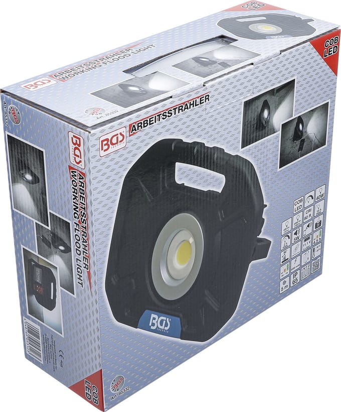 BGS COB-LED-werkspotlamp 40 Watt met geïntegreerde speakers