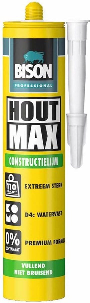 Bison professional hout max constructielijm (D4) - 380 gram