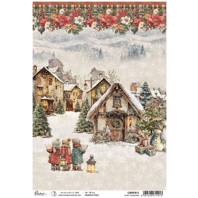 Ciao Bella motief strozijde "Merry & Bright - Quiet Landscape"