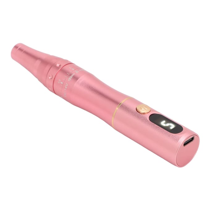 Semi-permanente make-upmachine 5 Snelheden 15000rpm Microshading Machine Pen voor Wenkbrauw Eyeliner US Plug rosé gouden kleur