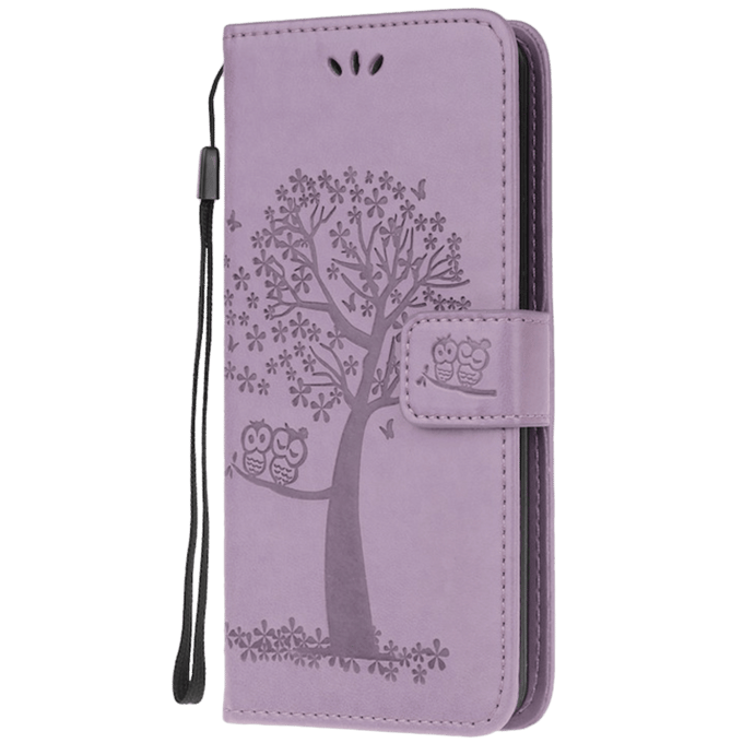 Comfycase Samsung Galaxy S20 Ultra Bookcase Hoesje Uiltjes Paars