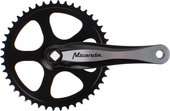 Miranda crankstel 48T voor 3/32″ ketting – aluminium – zwart