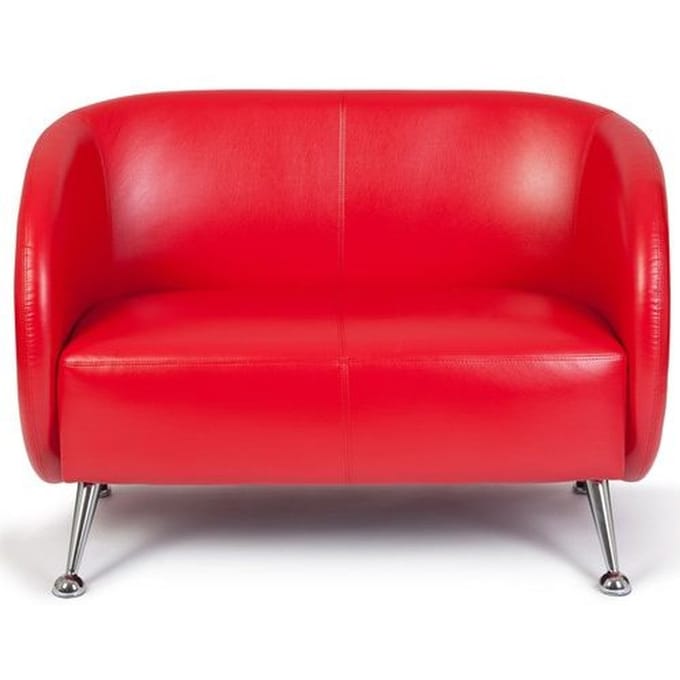 Loungesofa / Clubsofa ST. LUCIA Kunstleder 2-zit rood hjh OFFICE