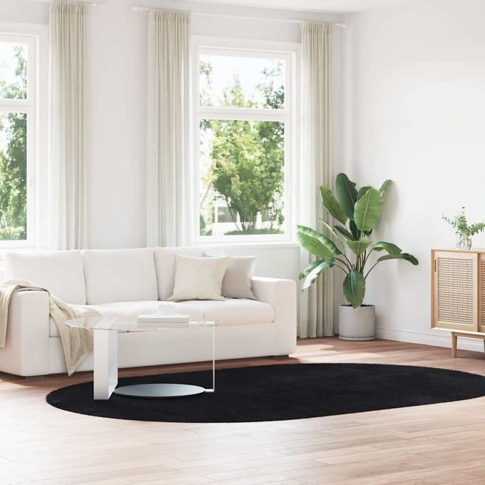 vidaXL - Hoogpolig - vloerkleed - NAVARRA - 300x200 - cm - polyester - zwart