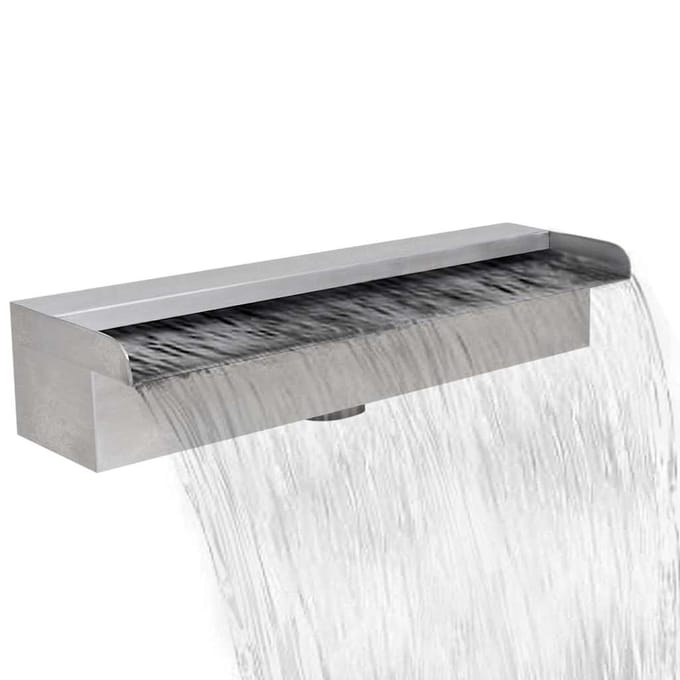 vidaXL - Zwembadwaterval - rechthoekig - 45 - cm - roestvrij - staal