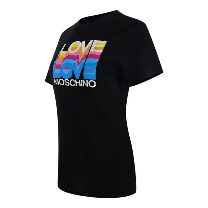 Love Moschino Gelaagd Logo Zwart T-shirt
