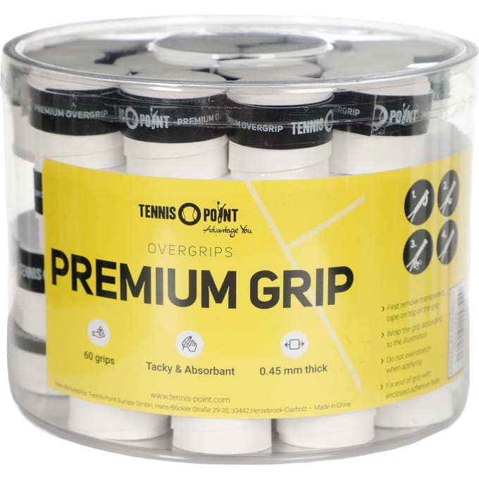Tennis-Point Premium Grip Verpakking 60 Stuks-Wit