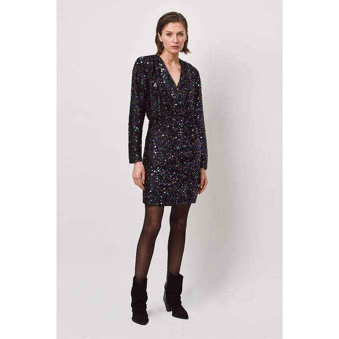 Dante6 Kendrax Sequins Mini Dress Raven Größe: 36 | Minikleider Outlet | Damen