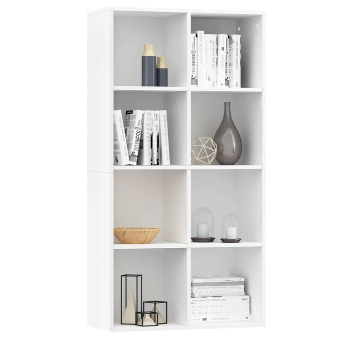 vidaXL - Boekenkast/dressoir - 66x30x130 - cm - bewerkt - hout - wit