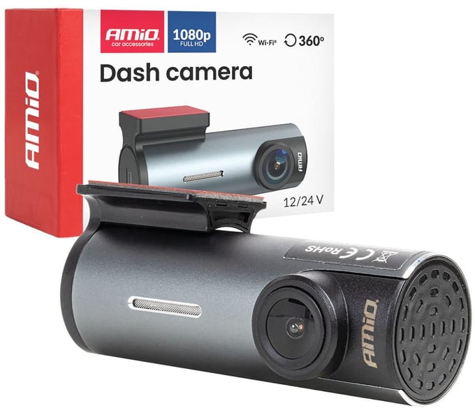 AMiO Dashcam 1K WLAN – Full HD 1080P Auto Camera WiFi – 128GB Ondersteuning – Nachtmodus Loop Recording USB C Dash Camera