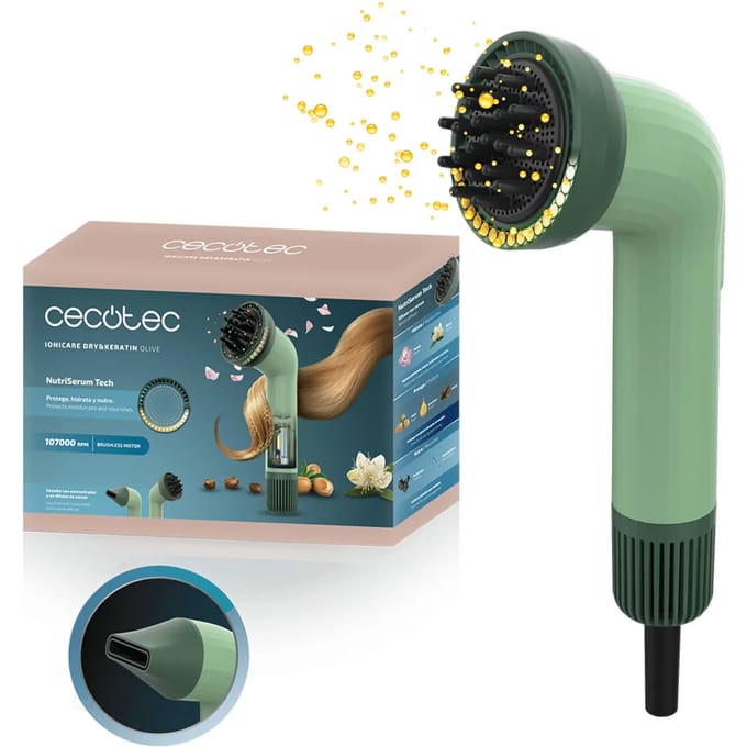 Cecotec IoniCare Dry&Keratin Olive 1200W ionische haardroger groen NutriEssence