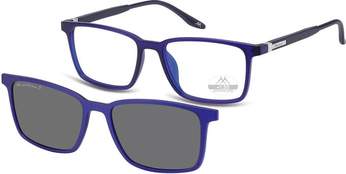 Montana Leesbril MRC3B +1:00 BLAUW inclusief Clip-on zonnebril